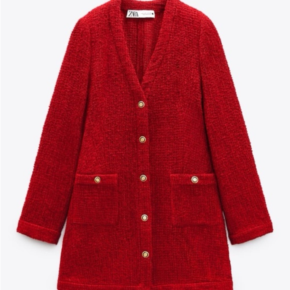 Zara Mini Tweed Textured Dress